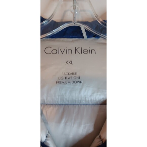 Calvin Klein Packable Lightweight Down Jacket Colbalt Blue Sz XXL Hooded Unisex - Picture 2 of 6
